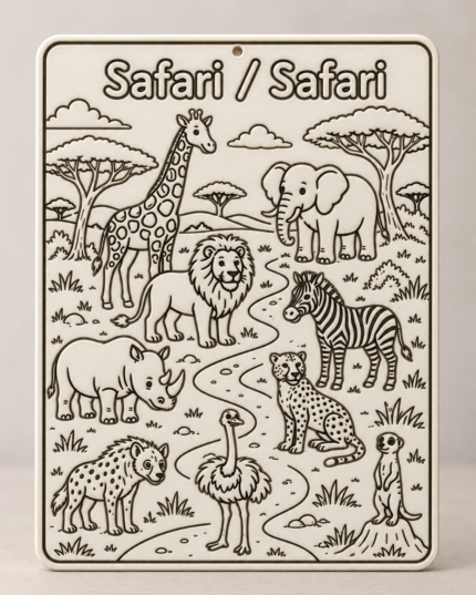 3D omalovánková tabulka – Safari